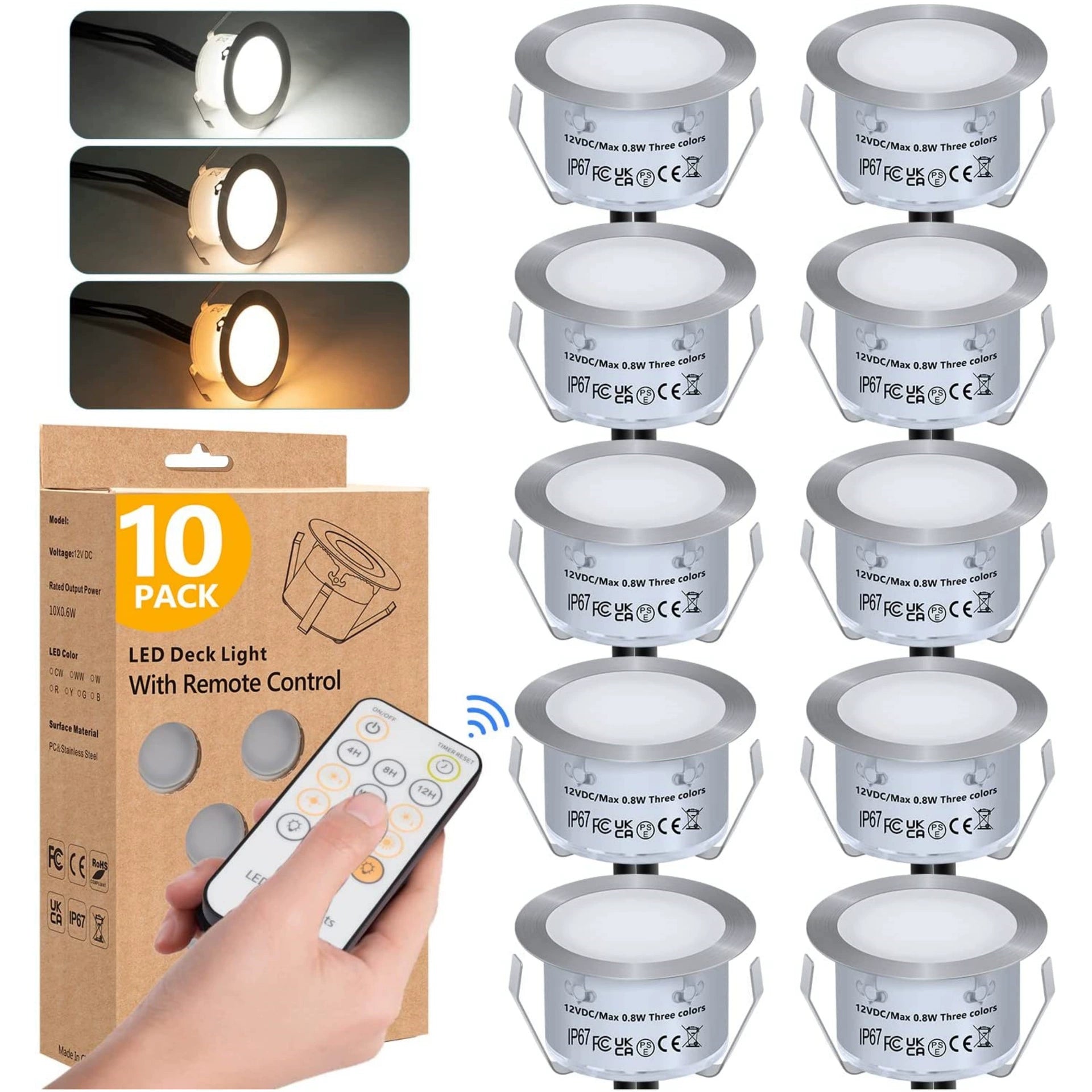 Lot de 8 lampes LED d'extérieur étanches, 1 W, IP67, DC12-24 V, antireflet, à intensité variable, pour jardin et villa, livraison gratuite