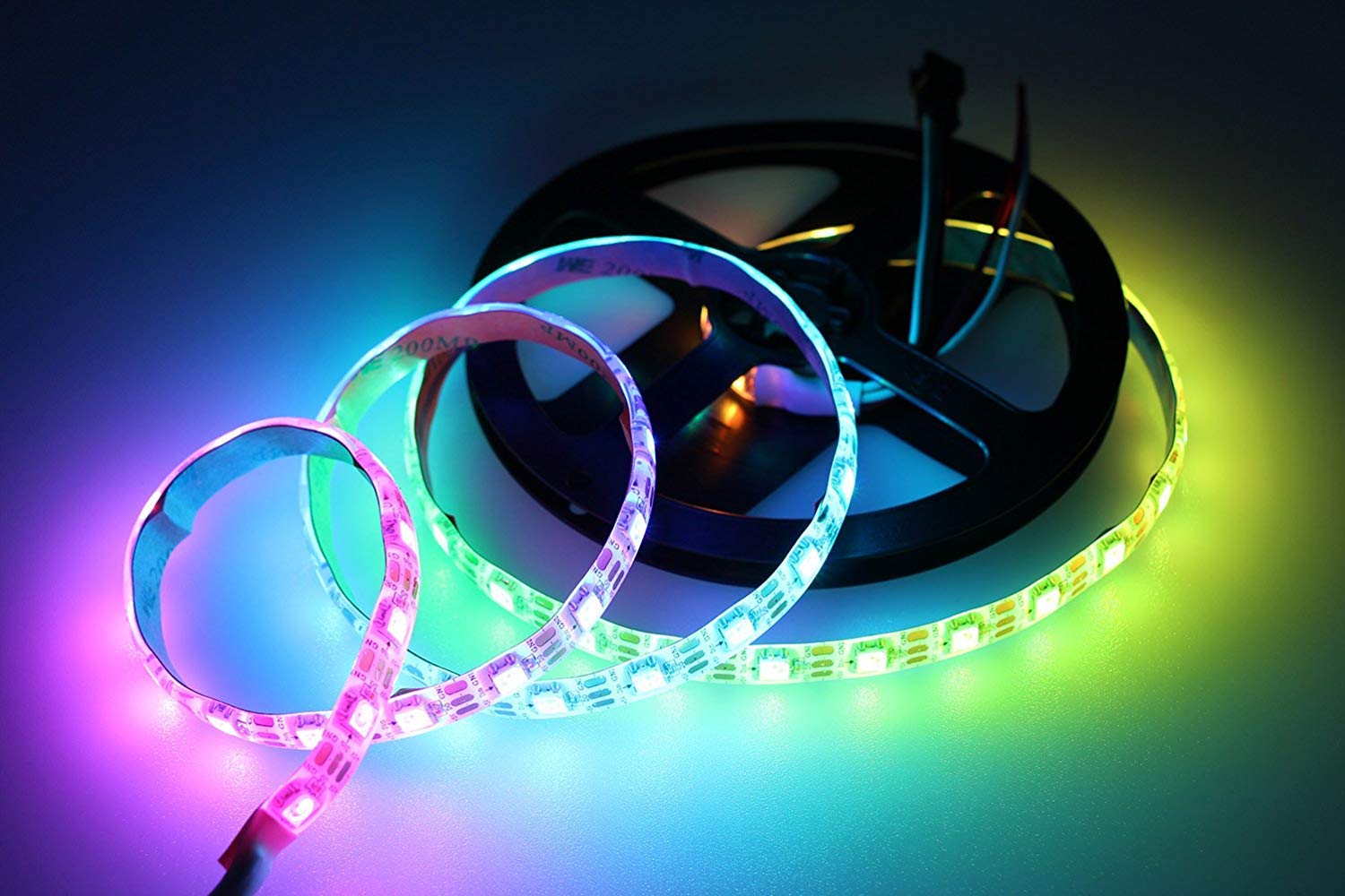 DC5V WS2812b RGBIC LED Strip Light - 10mm PCB | SMD5050 Individually Addressable | 30 / 60 / 96LEDs/M | White PCB | IP00 / IP65 / IP67 | Flowing Multicolor LED Strip for Party, Decoration, Home DIY Lighting Projects | 5/50M