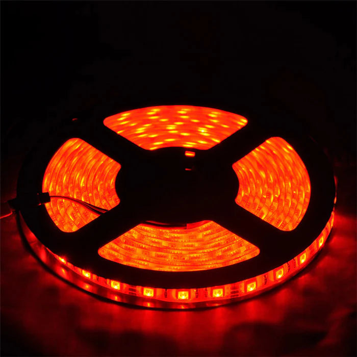 Bande lumineuse LED rouge 635 nm SMD5050 DC12 V – Rouge vif pour indicateurs et signalisation, 30/60/120 LED/m, 5 mètres, IP00/IP65