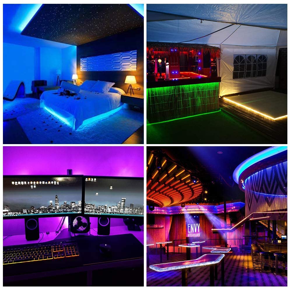 DC5V WS2812b RGBIC LED Strip Light - 10mm PCB | SMD5050 Individually Addressable | 30 / 60 / 96LEDs/M | White PCB | IP00 / IP65 / IP67 | Flowing Multicolor LED Strip for Party, Decoration, Home DIY Lighting Projects | 5/50M
