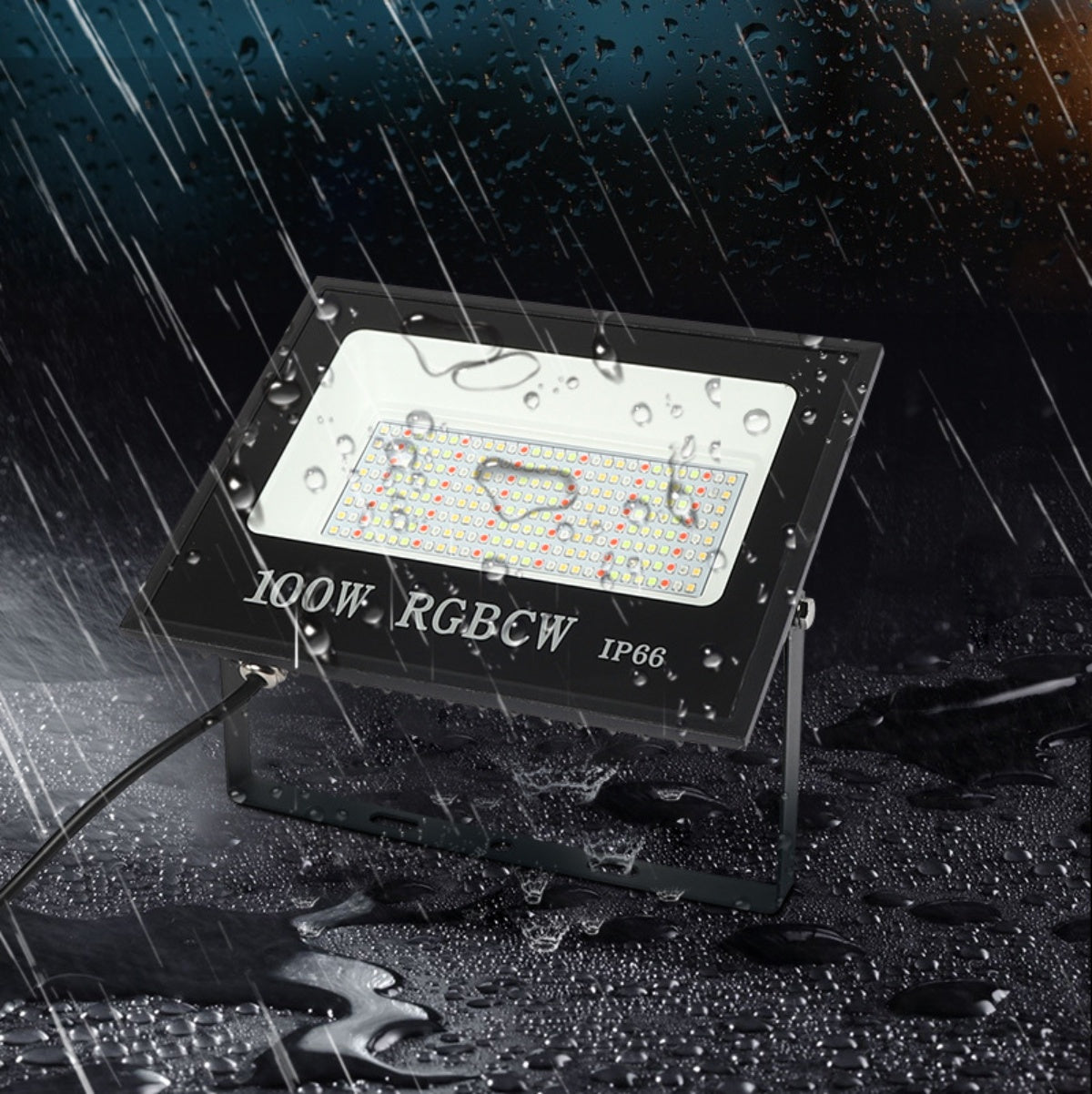 Lot de 2 projecteurs LED d'extérieur 30 W RGBCW, Wi-Fi, Bluetooth, RGBCW, 2 700 K-6 500 K, 16 millions de couleurs, éclairage paysager LED, étanchéité IP66
