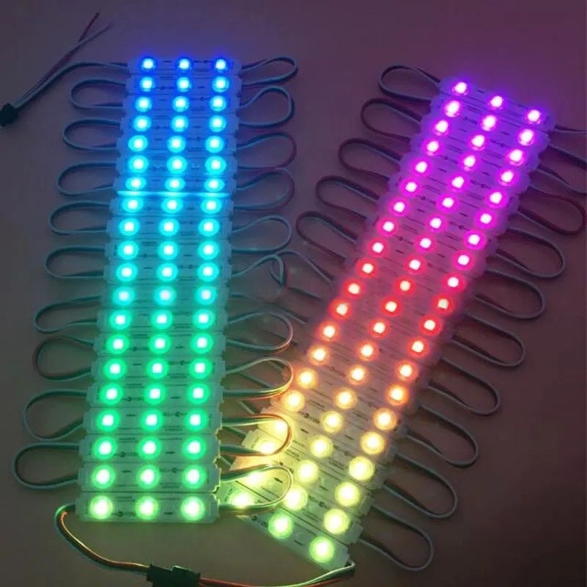 Lot de 20 modules d'éclairage LED RGB 5050 à 3 LED, 12 V, faisceau 160 °, étanche IP67, pour éclairage extérieur de vitrine