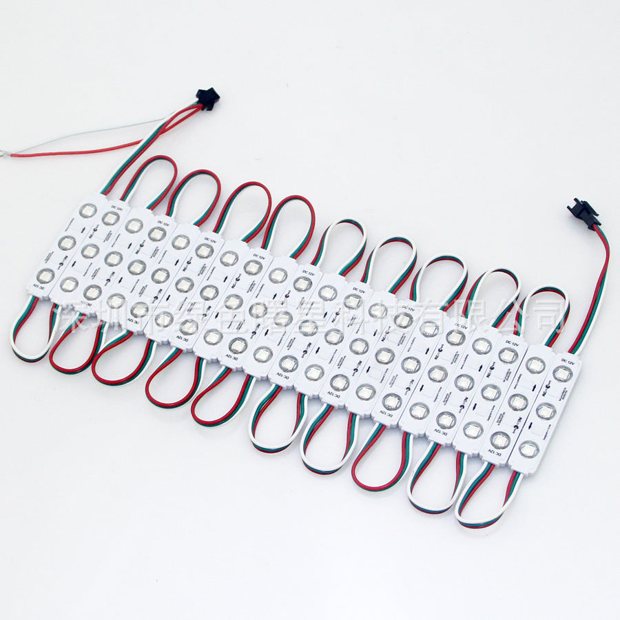 Lot de 20 modules d'éclairage LED RGB 5050 à 3 LED, 12 V, faisceau 160 °, étanche IP67, pour éclairage extérieur de vitrine
