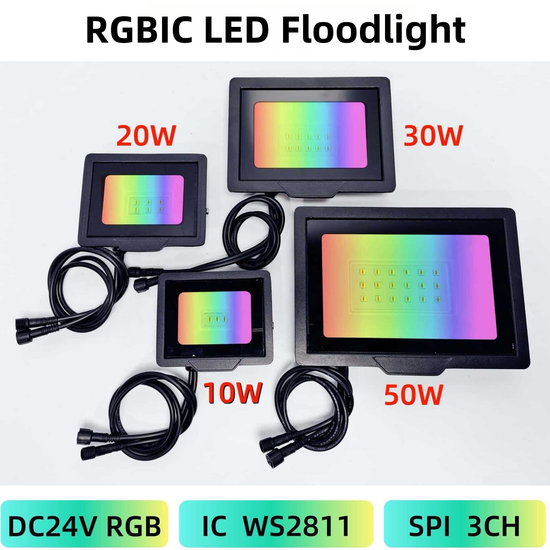 RGB-Farbwechsel-LED-Flutlicht mit Fernbedienung, IP65, wasserdicht