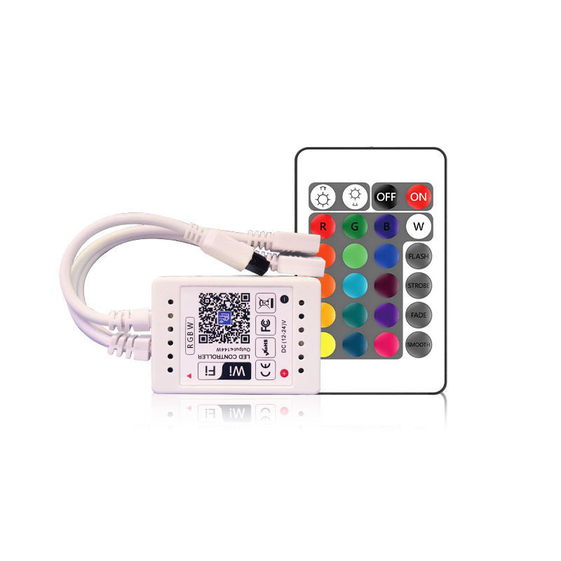WiFi RGB/RGBW LED-Streifen-Controller – DC5V-24V | WiFi-App-Steuerung mit optionaler 24-Tasten-Fernbedienung | Für LED-Streifen