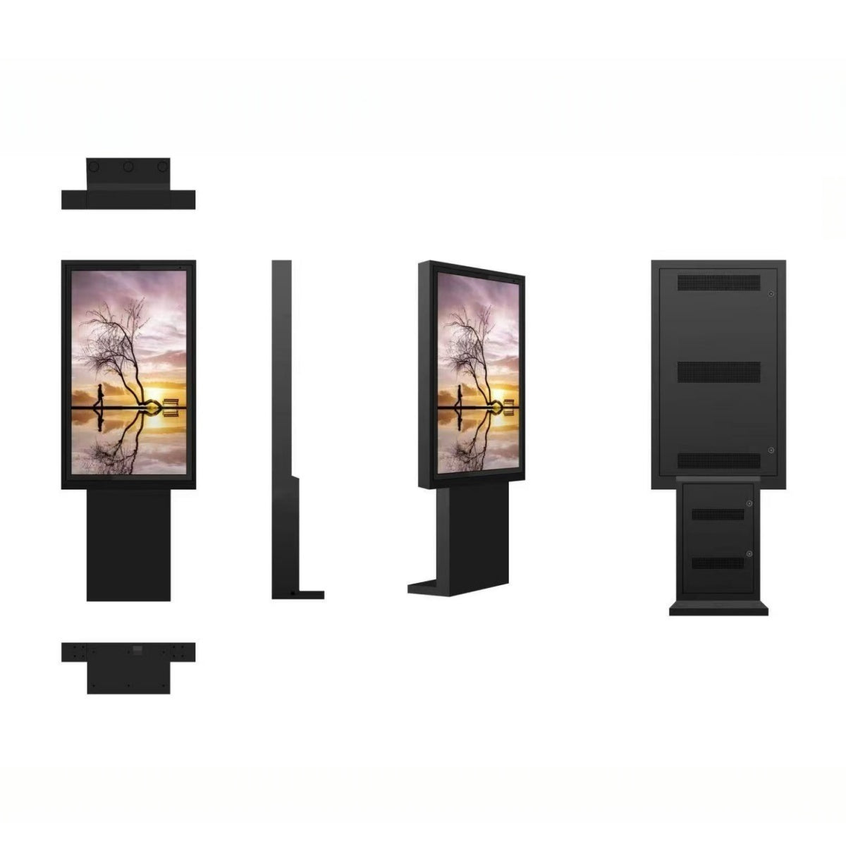 2500-Nit IP66 Outdoor High-Brightness LCD Digital Signage Display | 32–86 Inch | Optical Bonding | Wall-Mount or Floor-Standing | Optional Touchscreen