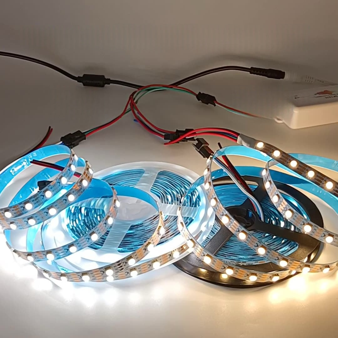DC12V WS2815 Single Color IC LED Strip Light - Warm White 3000K | 10mm PCB | SMD5050 Individually Addressable | Breakpoint Resume | 30/60/74/96 LEDs/M | White PCB | IP00 / IP65 / IP67 | for Party, Decoration, Home DIY Lighting Projects | 5/50M