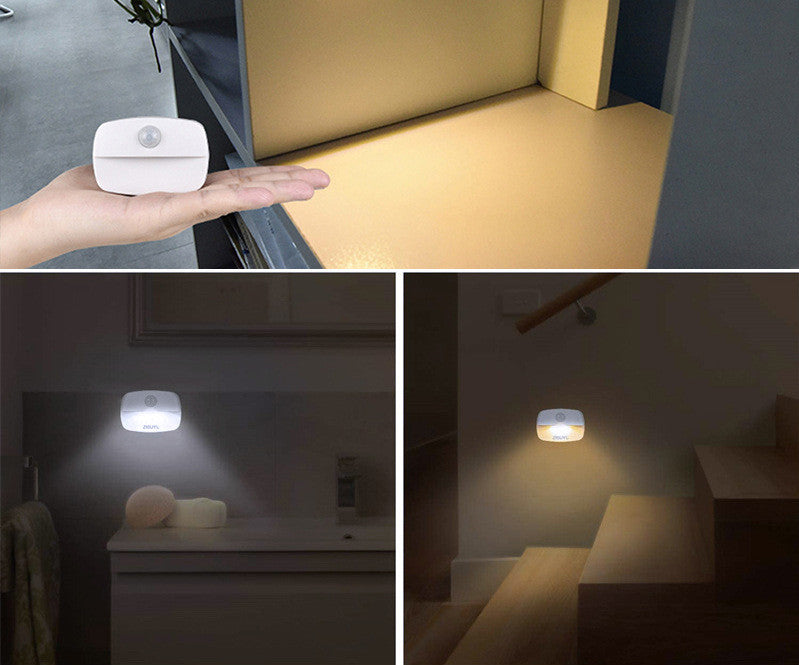 4er-Pack PIR-Bewegungssensor-LED-Nachtlicht, bewegungsaktiviertes Unterschranklicht, batteriebetrieben, überall aufklebbar, bewegungsaktiviert für Küchentreppe (Batterie nicht im Lieferumfang enthalten)