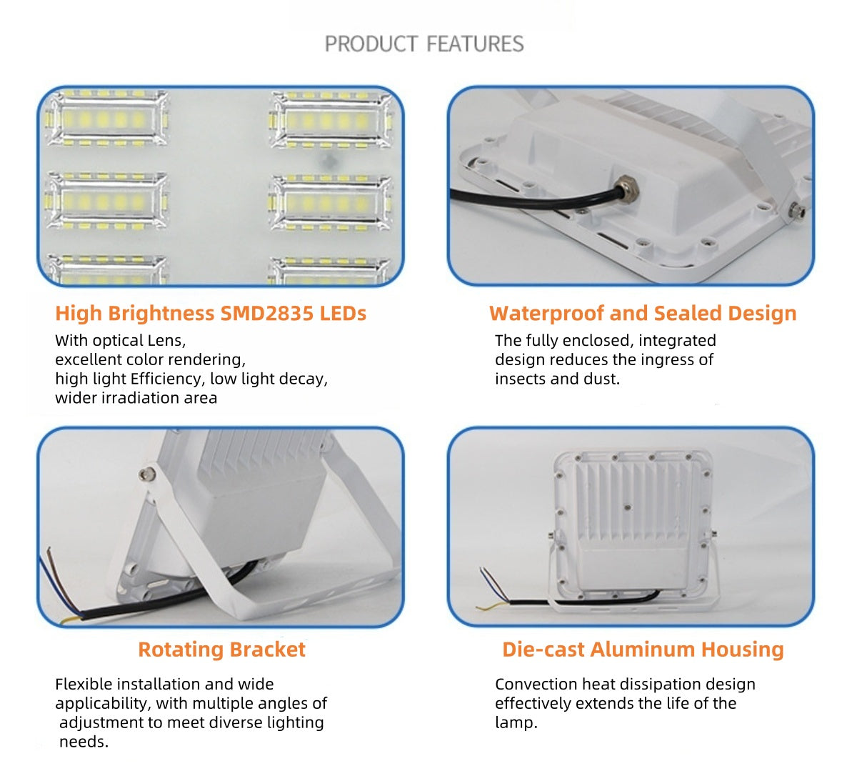 Hochleistungs-SMD5730-wasserdichtes IP65-LED-Flutlicht für den Außenbereich