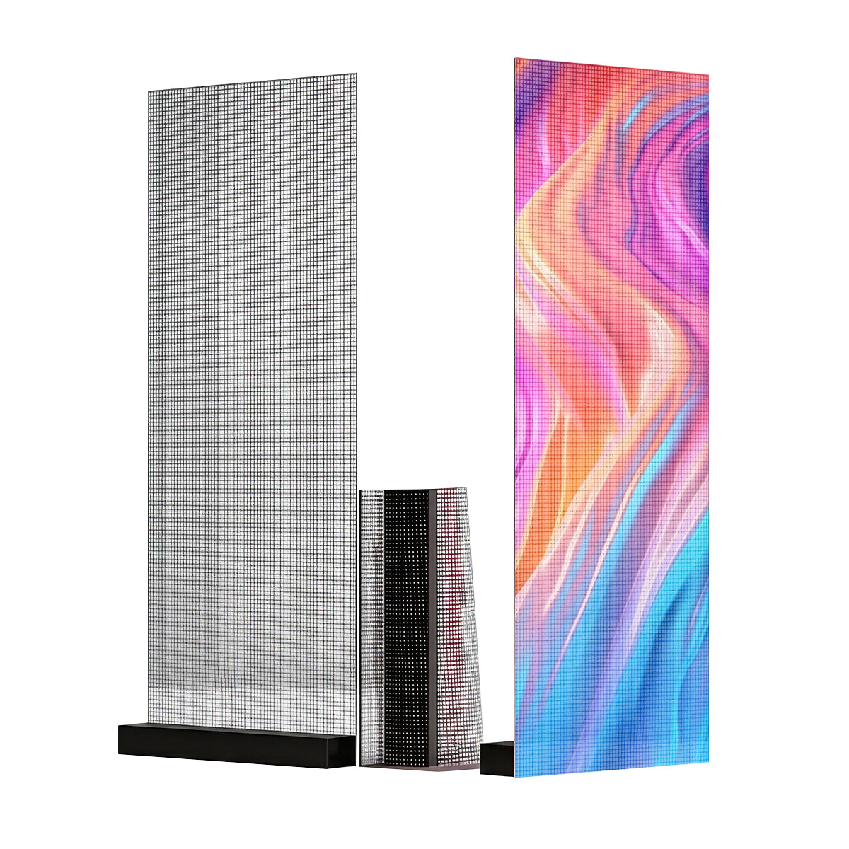P5 Slim Transparent Adhesive LED Film – 320×1000 mm (12.60×39.37 in) | 2500nits | 90% Transparency Glass Sticker Screen for Retail Facades & Shopping Mall Displays | Multiple Kit Options | Plug & Play