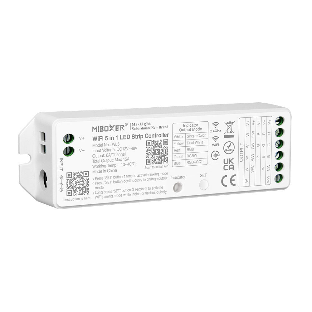 MiBOXER WL5 5 in 1 LED Strip Controller (WiFi+2.4G)LED Controller Series