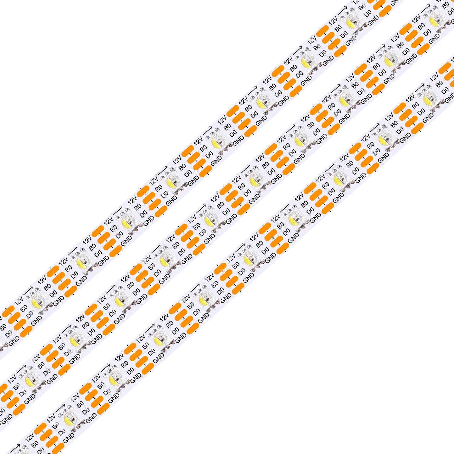 Bande LED WS2815 RGBW RGBWW adressable individuellement 12 V 60 W, 5 m 300 LED 300 pixels Lumières LED programmables Signaux redondants