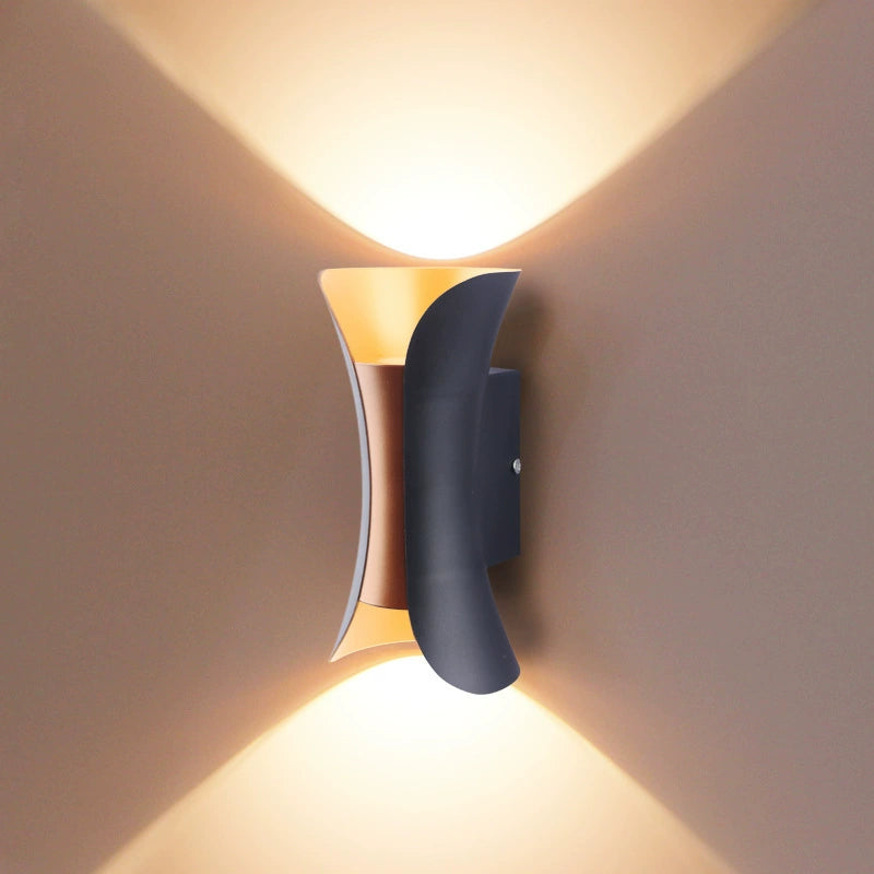 Waterproof LED Wall Light - 6W / 10W / 20W / 30W | 3000K / 6500K | White / Black / Black & Golden / White & Golden | Up & Down Outdoor Wall Sconce for Porch, Garden, Balcony & Indoor Decoration | Aluminum Housing | IP65 | 2-Pack