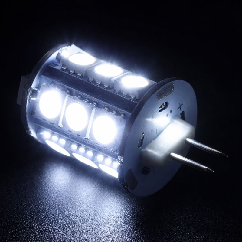 4er-Pack 3,6 Watt (entspricht 40 Watt) DC12V Turmlampen vom Typ G4 mit zweipoligem Sockel und 18 Stück Tri-Chip-LED SMD5050