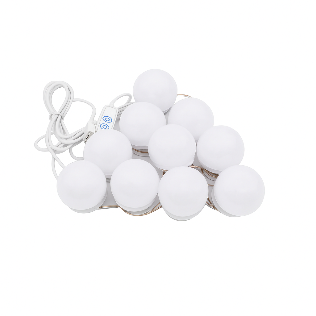 Hollywood Style LED Vanity Mirror Lights Kit with 10 3Colors Adjustable 1.77'' Light Bulbs, Perfect for Makeup Vanity Table Set in Dressing Room