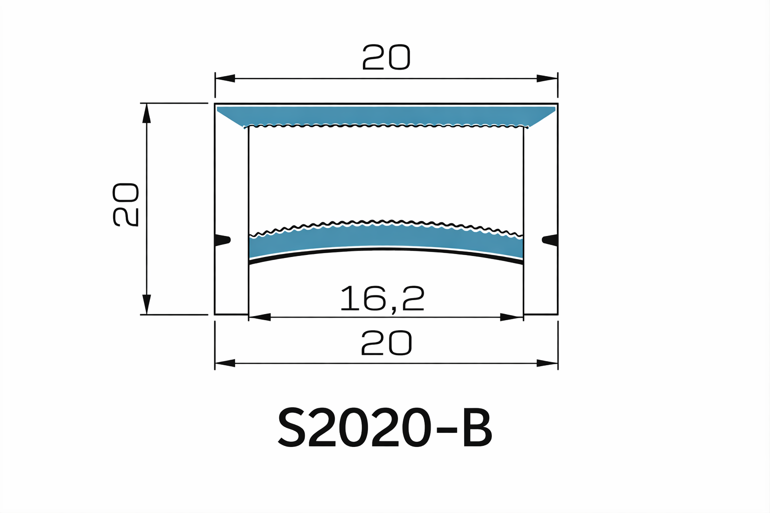 Neonlichtgehäuse – S2020 Schwarz | 20x20mm Silikon-LED-Kanalsystem | IP67 wasserdicht | 12mm Leiterplattenbreite | 164FT/50M | Lagerbestand US/UK/DE