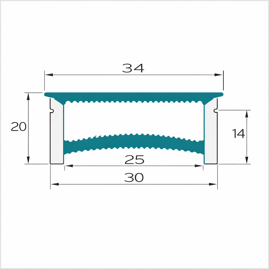 30×20mm Quick Install Neon Light Housing - S3020 With-Edge / Edge-Free Silicone LED Channel System | Max Strip Width ≤25 mm | Top-Emitting Silicone Neon Cover | for Commercial Lighting, Retail Store Lighting & Shop Window Lighting | 164FT/50M