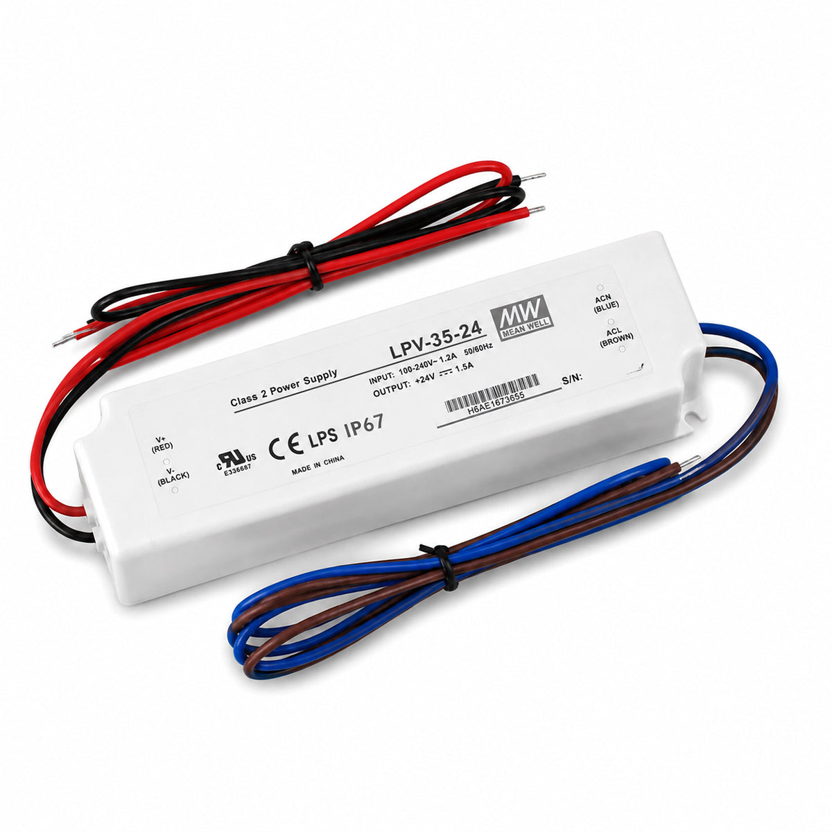 Wasserdichtes Netzteil der MEANWELL UL-zertifizierten LPV-Serie IP67