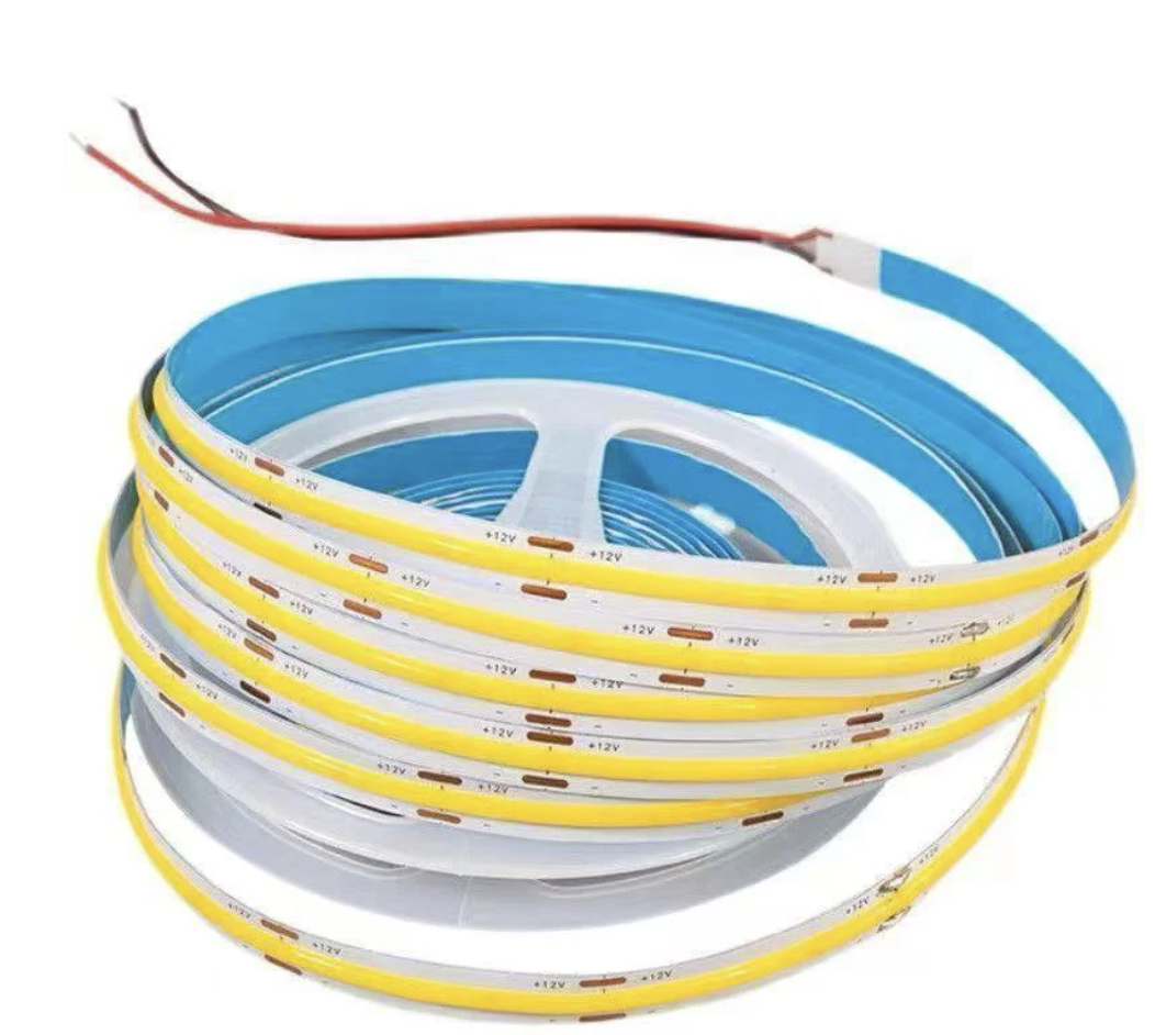 5MM Wide COB Flexible LED Strip Light - 12V / 24V | 384 LEDs/M | 3000K / 4000K / 6500K / Red / Blue / Green / Pink / Yellow | 5mm PCB | CRI 90+ | Dot-Free Continuous Lighting | Non-Waterproof | for Cabinets,Kitchen Office Lighting | 5/50M