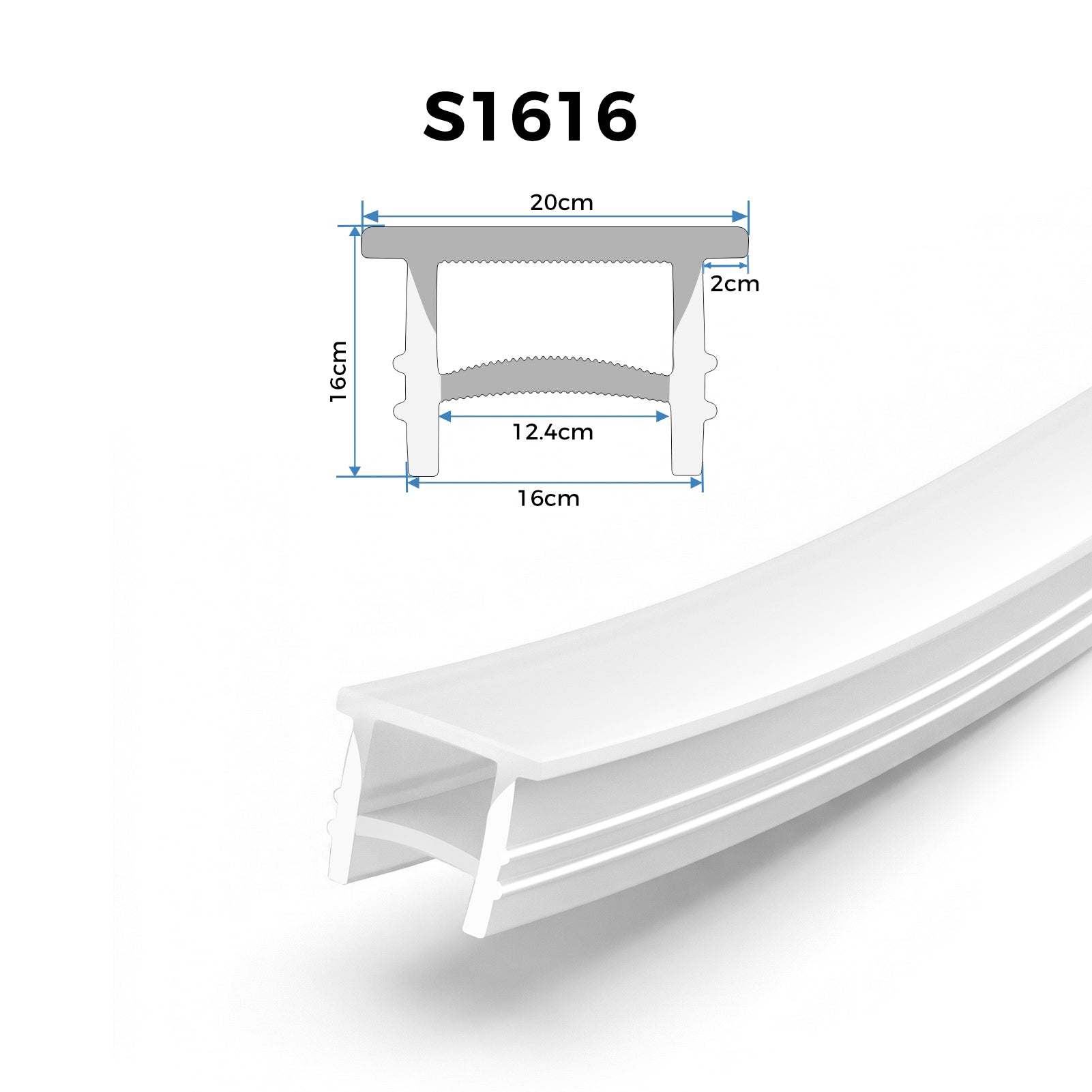 Boîtier pour néon – S2020 Noir | Système de canaux LED en silicone 20 x 20 mm | Étanchéité IP67 | Largeur du circuit imprimé 12 mm | 50 m | Stock local États-Unis/Royaume-Uni/Allemagne