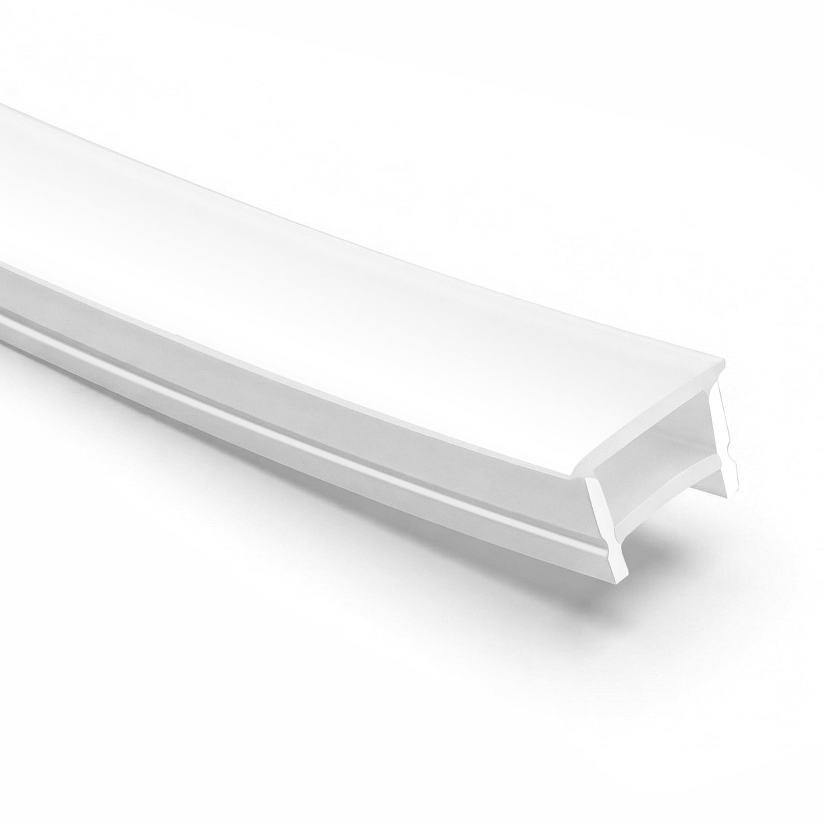 20×14mm Quick Install Neon Light Housing – S2014 Mounting Edge / White Edge Silicone Cover | Max Strip Width ≤16 mm | Silicone LED Channel System | for Cabinet Lighting, Display Lighting & Architectural Accent Lighting | 164FT/50M