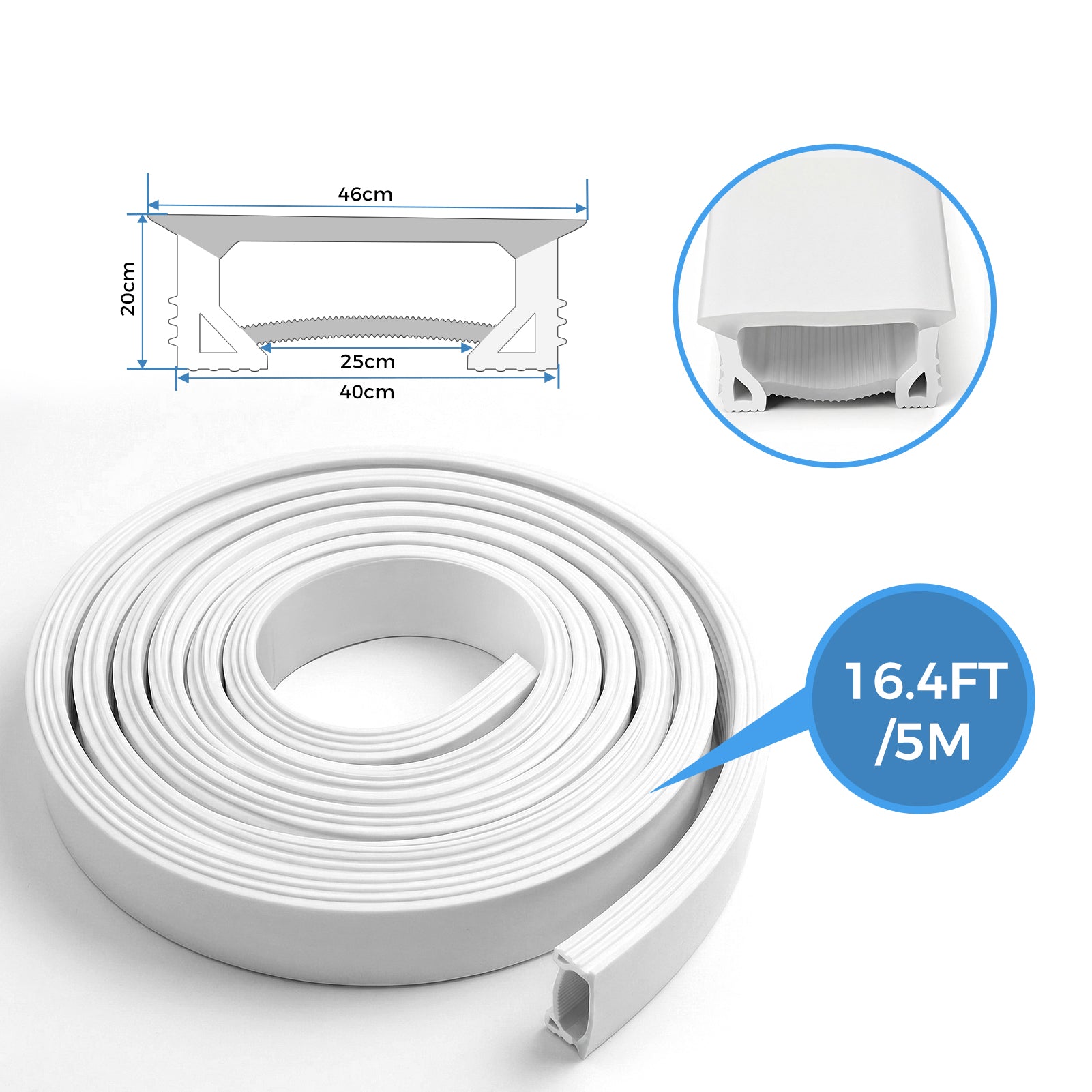 40×20mm Quick Install Neon Light Housing - S4020 Silicone LED Channel System | Max Strip Width ≤25 mm | Reinforced Side Support Structure | for LED Signage, Channel Letter Signs & Neon Sign Lighting | 164FT/50M