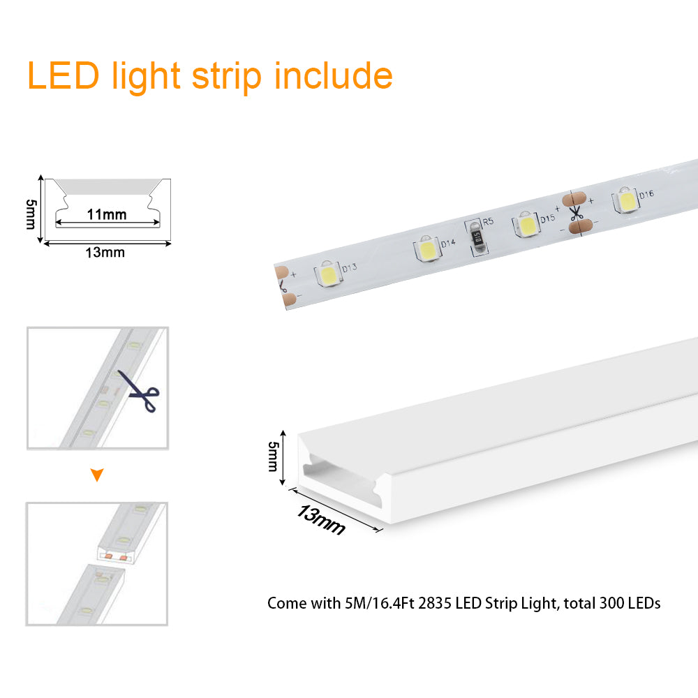16,4 ft/5 M DC12 V 5*13 mm LED Wasserdicht Flexible Silikon Neon LED Streifen mit 300 LED SMD3528 LED Licht