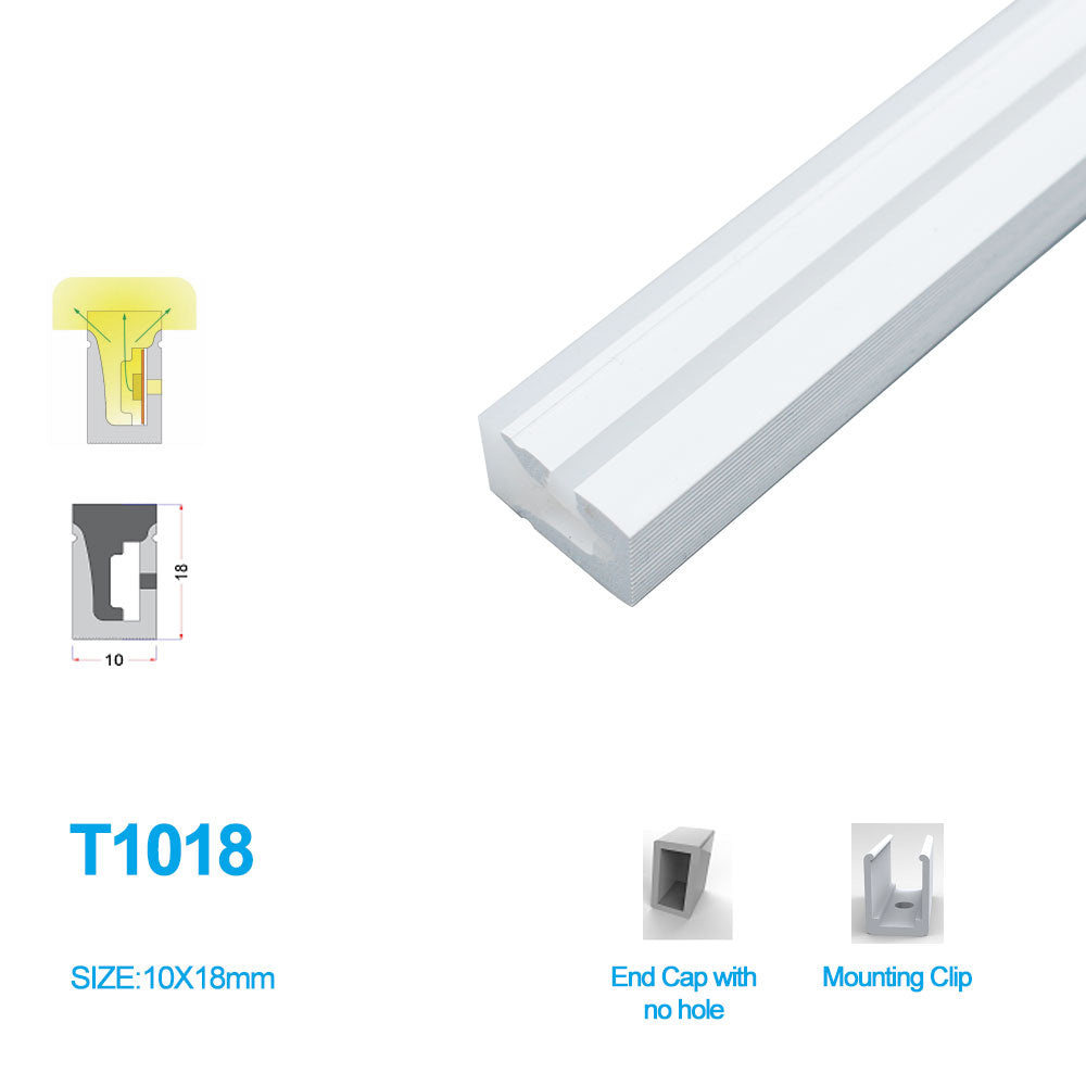 Neon Light Housing – S1018 Side Edge Lighting | 10x18mm Silicone LED Channel System | IP67 Waterproof | 10mm PCB Width | 164FT/50M