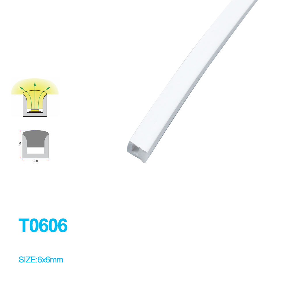 Neon Light Housing – S0606 | 6x6mm Silicone LED Channel System | IP67 Waterproof | 3mm PCB Width | 164FT/50M