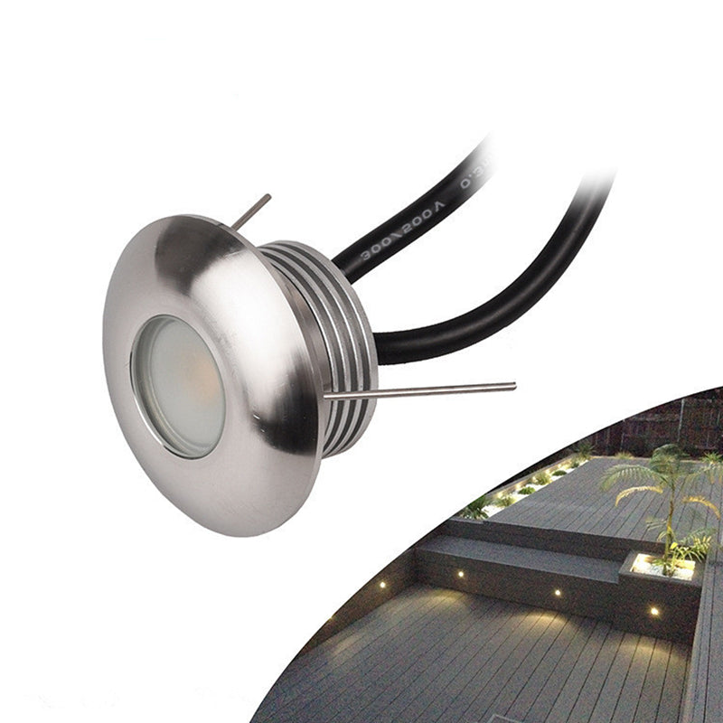 Lot de 8 spots LED encastrés d'angle pour mur extérieur, 1 W, 12 V CC, IP65, en acier inoxydable