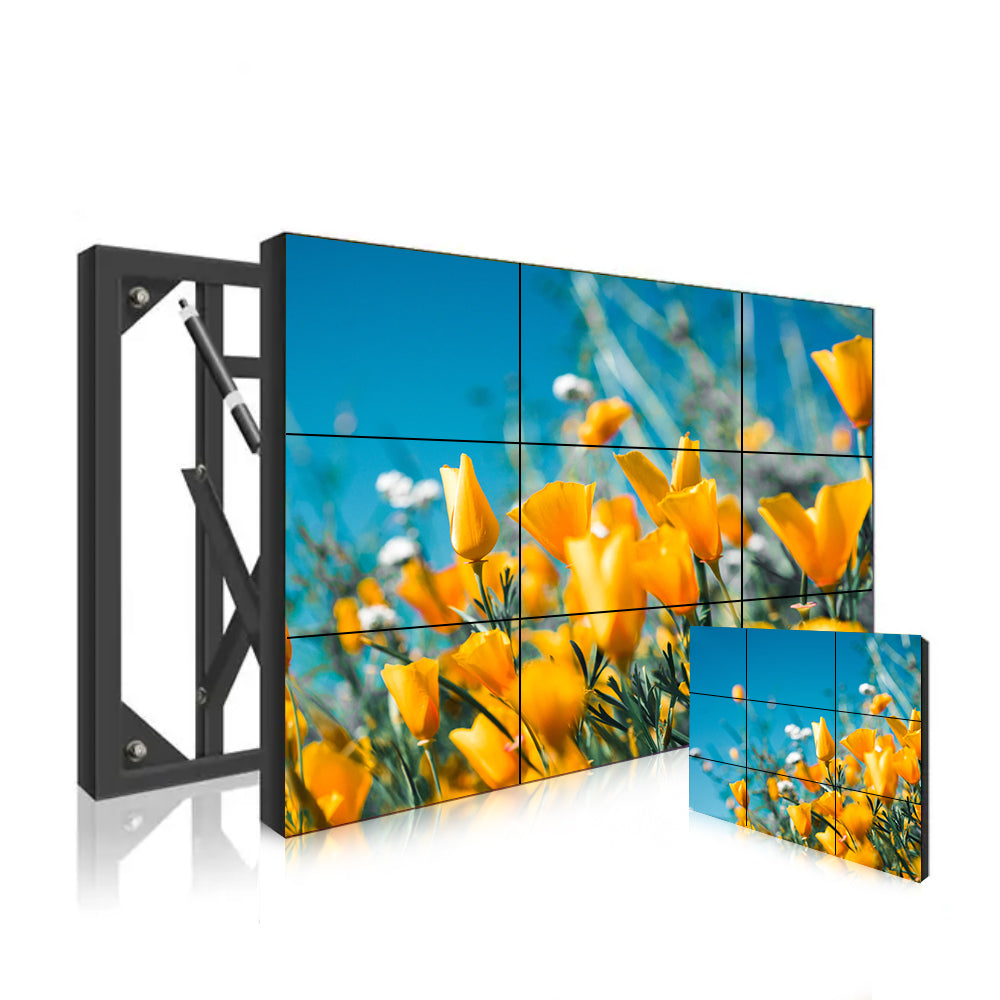49-Zoll-BOE-LCD-Videowand – 3x3-Kit (9 Panels) | 1920 x 1080 FHD | 500 Nits | Ultraschmaler Rahmen 3,5 mm | HDMI-Spleißer + Wandhalterung enthalten