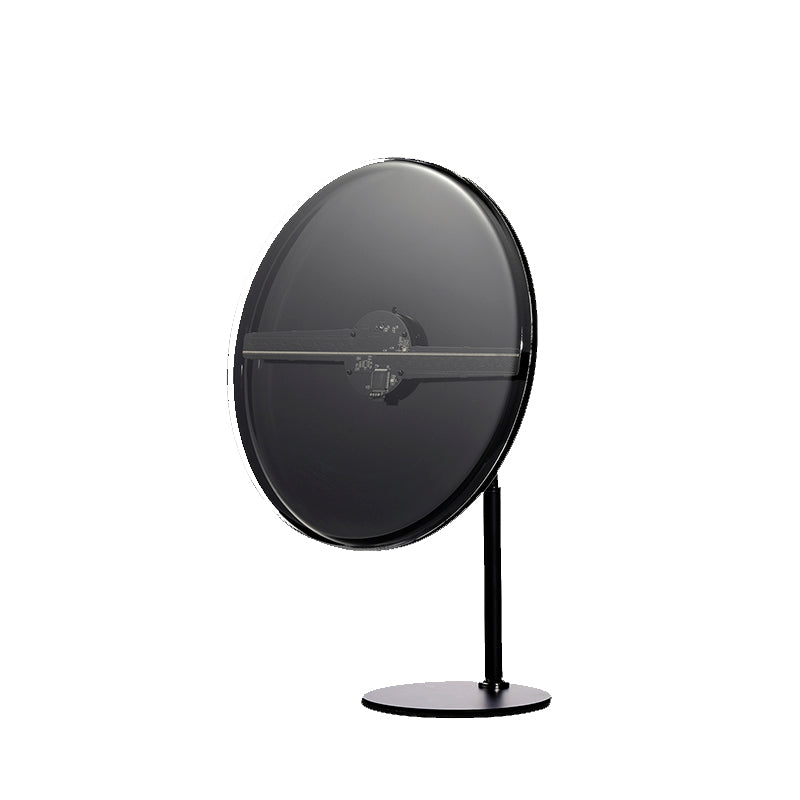 Ventilateur holographique 3D 30 cm (11,8 po) DC5 V | Lecteur visuel LED haute luminosité à 2 pales | Support de bureau/sol | Alimentation par batterie (non fournie) | Boîtier de protection transparent ou noir