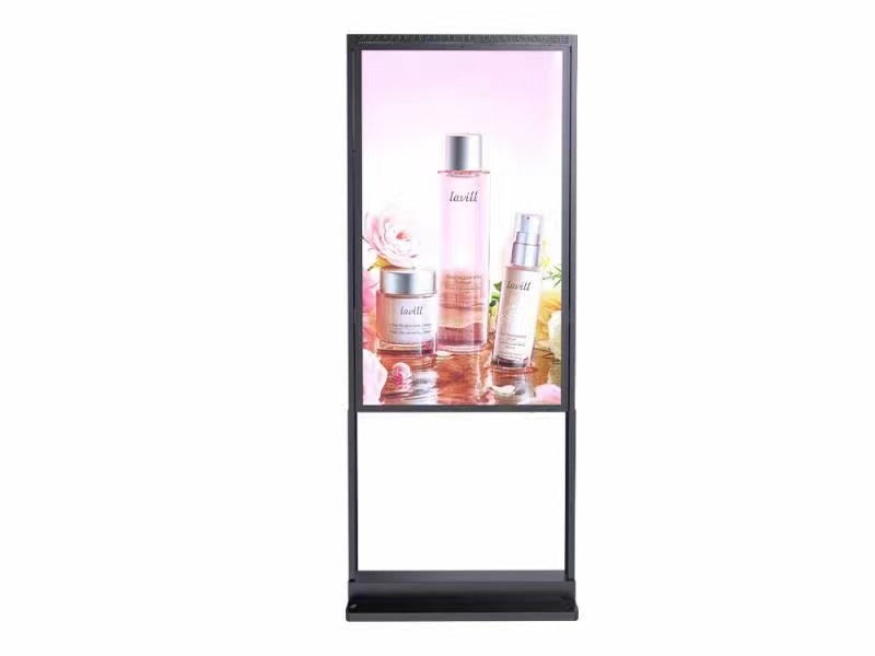 Écran LCD double face haute luminosité 55", 2 500 nits à l'avant et 700 nits à l'arrière, Android 2+32 G, non tactile, Cloud/APP/USB, support suspendu/au sol