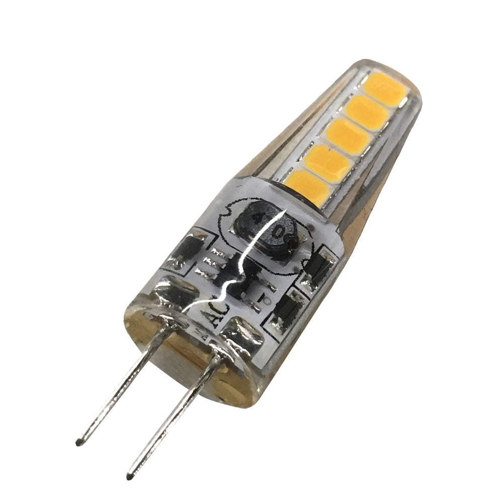 Lot de 10 ampoules LED G4 à culot à deux broches, encapsulation en silicone, 12 V, 2 W, IRC > 80, 200-220 lumens, 10 LED 2835, AC/DC 10-20 V, équivalent 20 W, LED halogène de remplacement