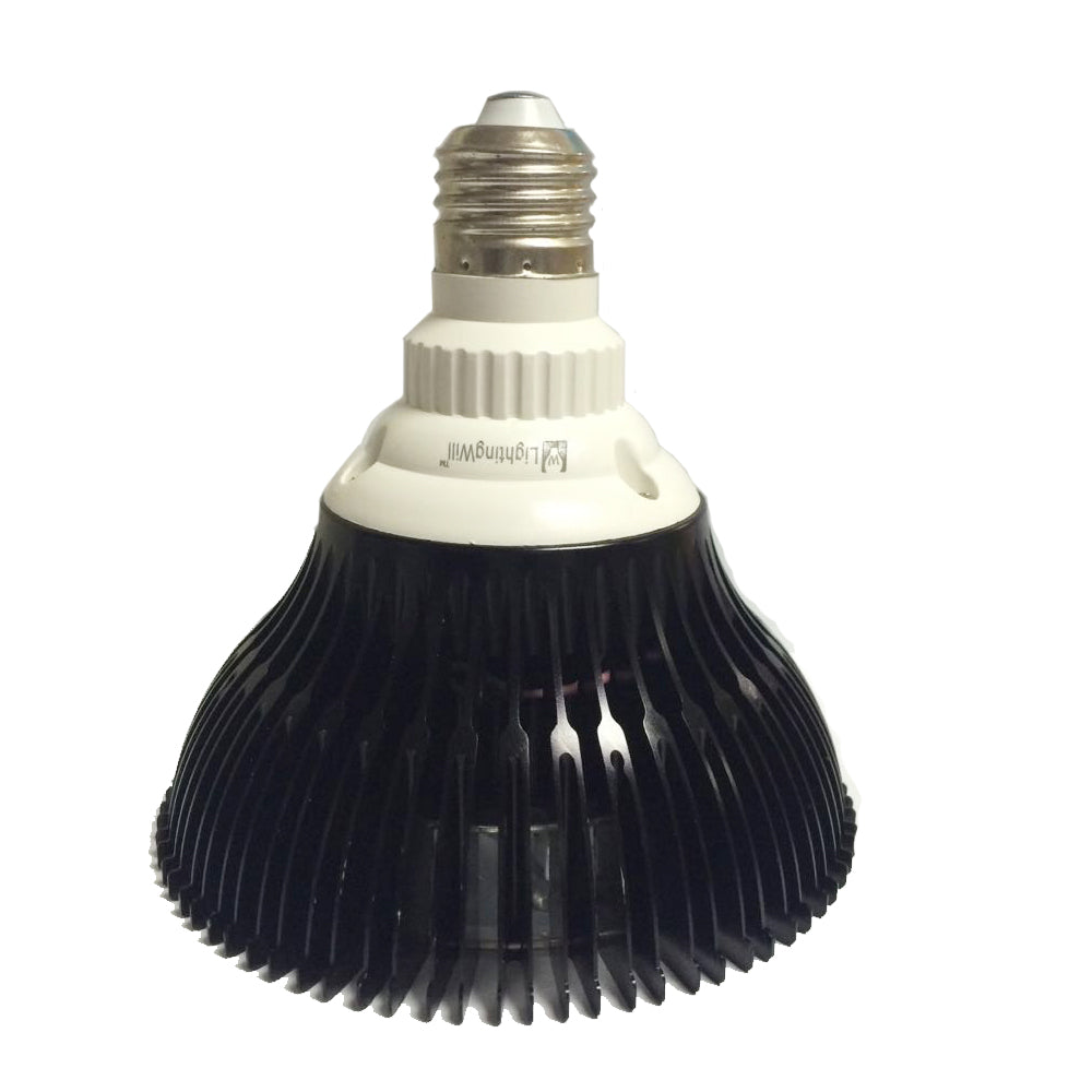 12 W (12 x 1 W) PAR38-LED-Lampe mit E27-Edison-Schraubsockel, 90-W-Äquivalent, 100–240 V AC, schwarzes Gehäuse, Innentyp