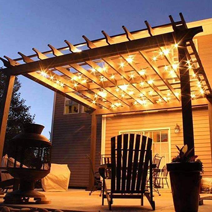 Guirlande lumineuse d'extérieur LED étanche à intensité variable, ampoules Edison 2 W, 14,6 m, luminaires commerciaux décoratifs pour terrasse, jardin, S14 noir, blanc chaud