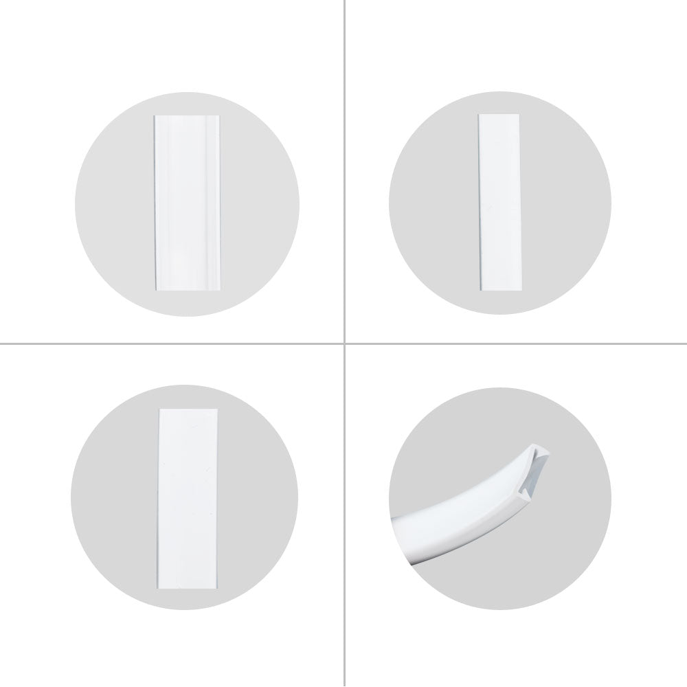 1M/5M/10M/20M Pack of T0515 LED Neon Light Housing Kit with End Caps and Mounting Clips, Flexible Neon Channel Fit for 12mm Wide LED Strip Lights