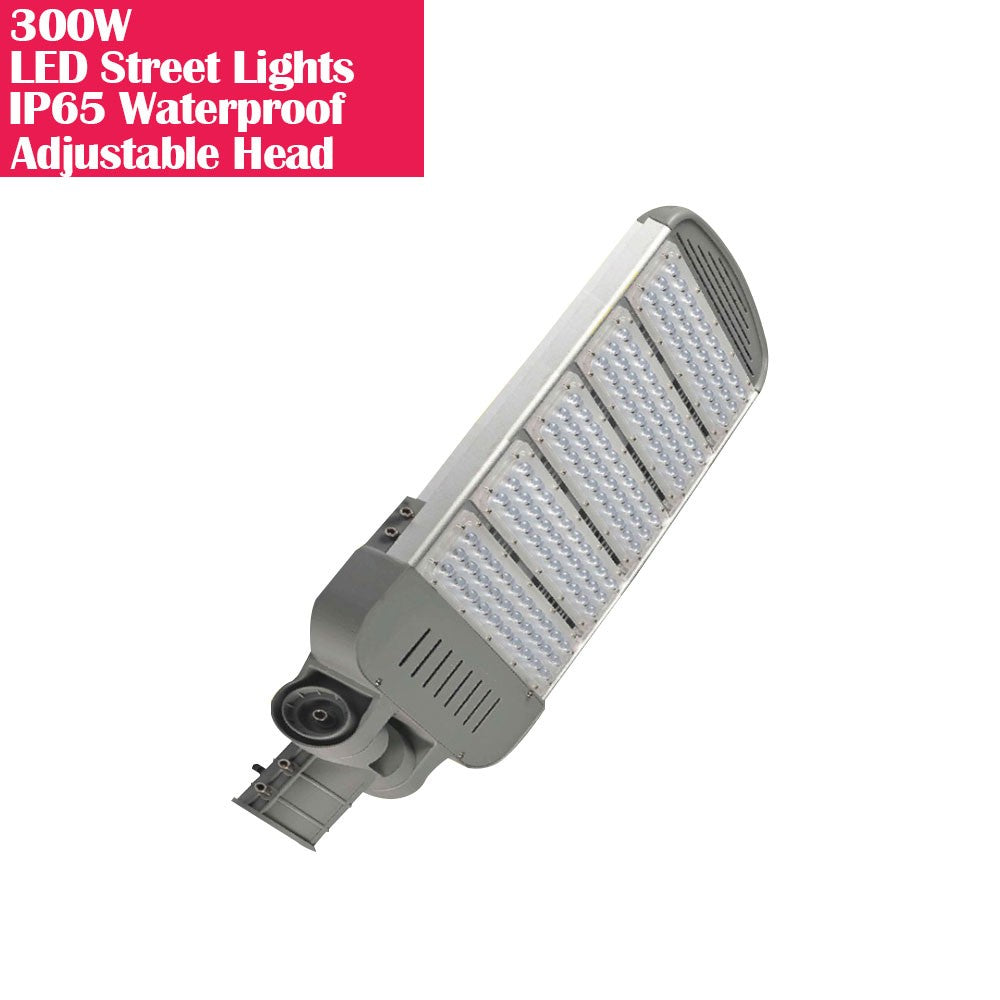 Lampadaire LED modulaire à tête réglable et étanche IP65 300 W, éclairage d'extérieur, 120 lm/W, IRC80+, blanc pur 6 500 K