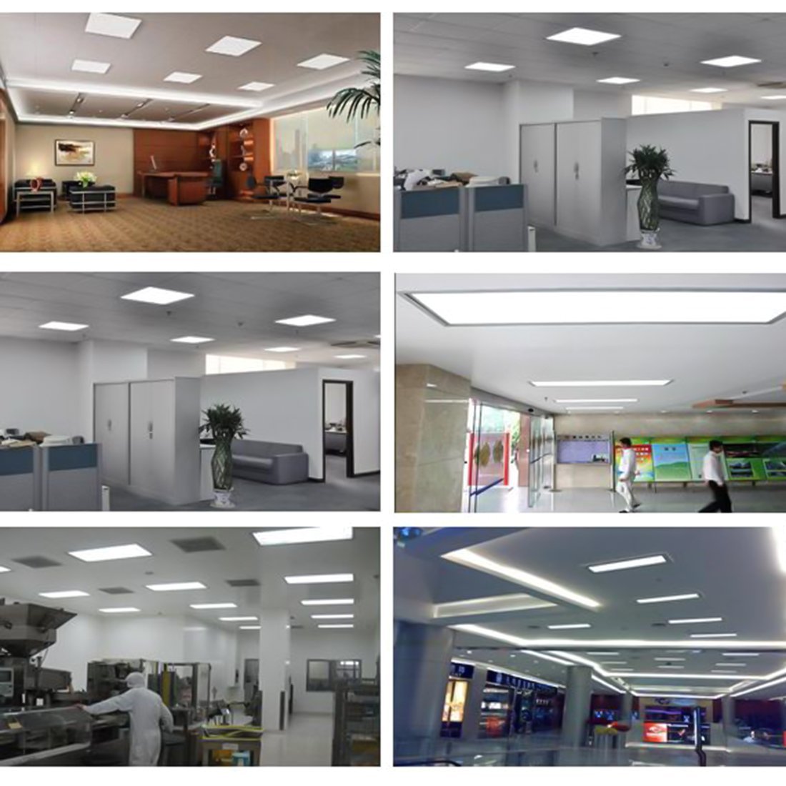 2'x2' (595 x 595 mm) 40 W LED-Panelleuchte in 0,39'' (10 mm) dicker weißer Verkleidung, flaches Blech, Beleuchtungsplatine, superhell, ultradünn, blendfrei