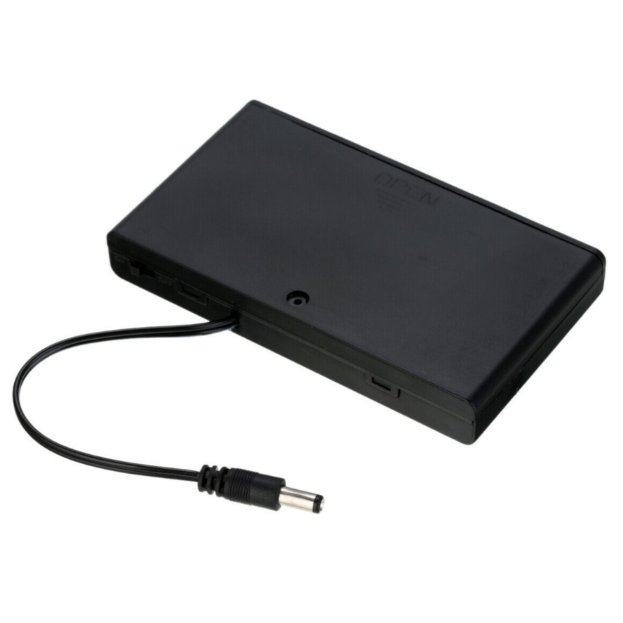 Hot Sale 8x AA Battery 12V Storage Holder Box Case Battery Pack with ON-OFF Switch Black with DC plug cable in side
