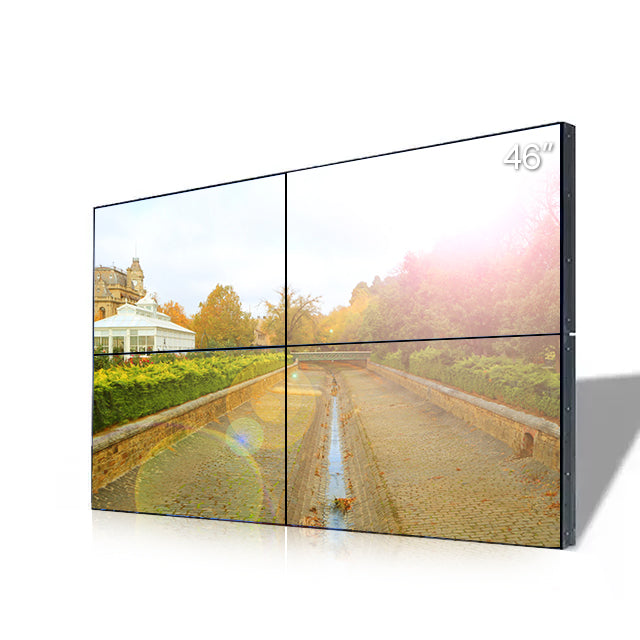 46-Zoll-BOE-LCD-Videowand – 2x2-Kit (4 Panele) | 1920 x 1080 FHD | 500 Nits | Ultraschmaler Rahmen 0,88 mm / 1,7 mm / 3,5 mm | HDMI-Spleißer + Wandhalterung im Lieferumfang enthalten