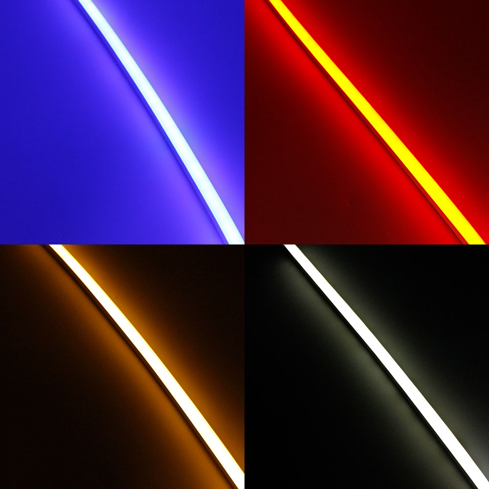 1M/5M/10M/20M Pack of T0515 LED Neon Light Housing Kit with End Caps and Mounting Clips, Flexible Neon Channel Fit for 12mm Wide LED Strip Lights
