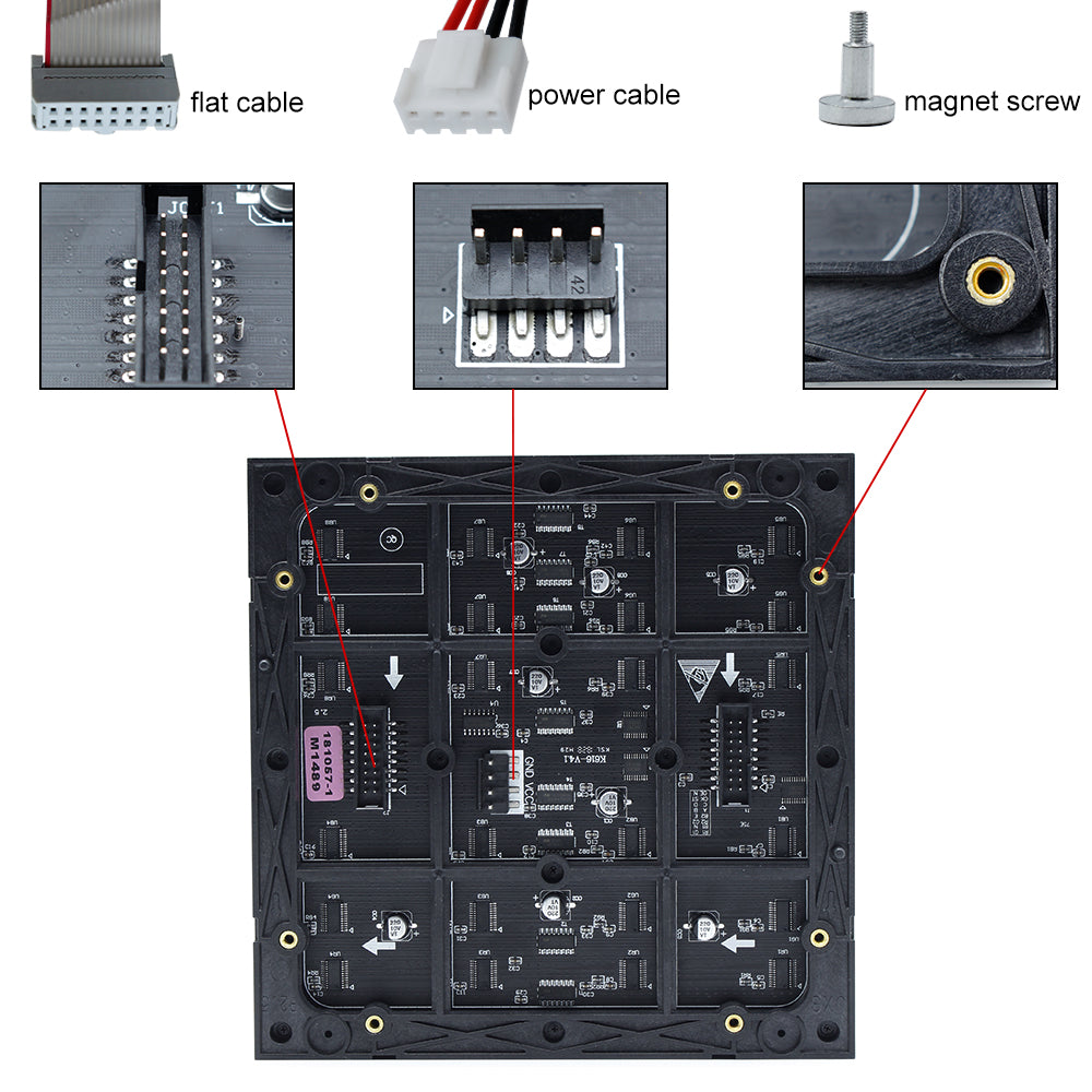 M-ID2.5 P2.5 Indoor-LED-Modul, Full RGB 2,5 mm Pixel Pitch LED-Display-Kachel in 160 x 160 mm mit 4096 Punkten, 1/32 Scan, 800 Nits für Indoor-Display