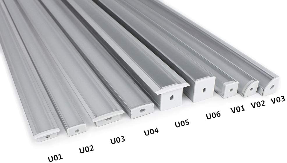 U Shape LED Channel U02-A – 12mm | Silver / Black | Milky White Cover | With Installation Accessories | – Heavy-Duty Aluminum Profile – 1m / 2m / 3m | 50 / 100-Pack