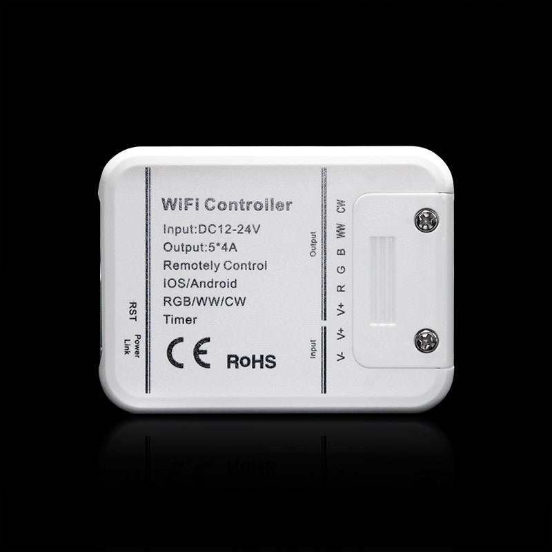 12V-24V DC 5in1 WiFi LED Controller – Compatible with Alexa / Google Home / Magic Home APP | Supports Monochrome, RGB, RGBW, WW+CW, RGBCCT LED Strips | Smart Wireless Control for LED Lights