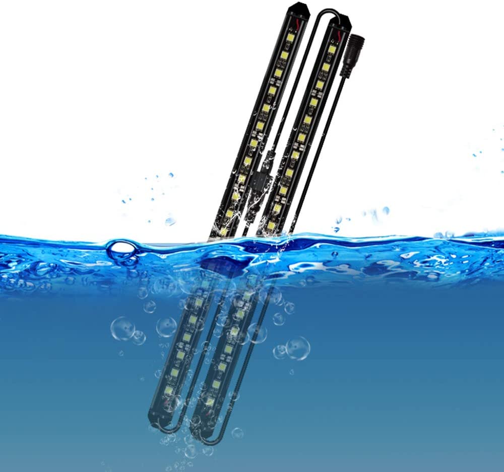 Wasserdichte LED-Unterschrankleuchte, 12 V, 5050-Lichtleiste, 33 cm, schwarze LED-Leiste für Tank (2er-Pack)