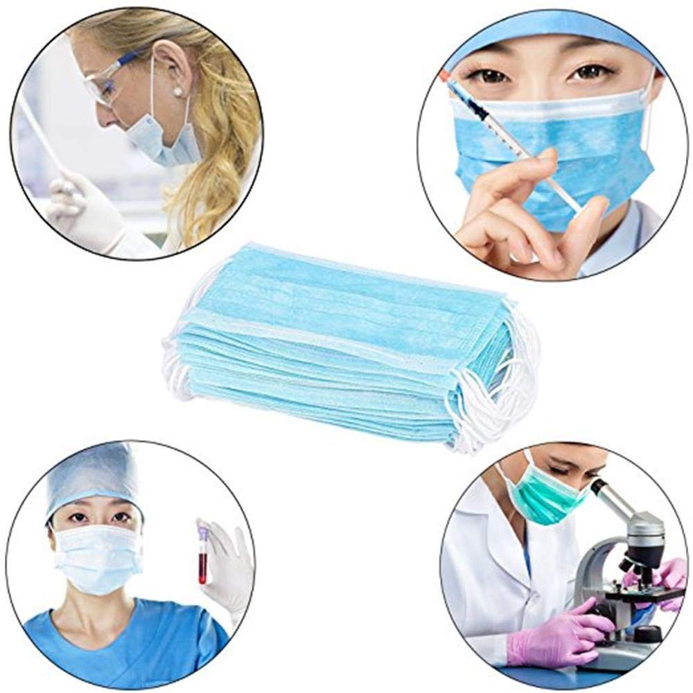 Lot de 50 masques faciaux BFE95 %, filtre en coton 3 plis, protection médicale et sanitaire contre la poussière et les germes