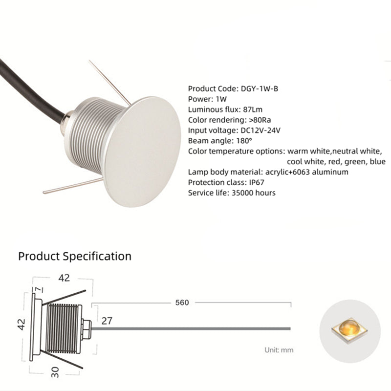 8er-Pack 1W 12-24V DC IP67 Outdoor Moonlight LED Deck Light LED Corner Light für Korridorstufen