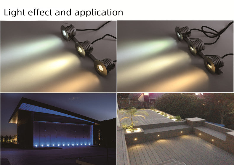 6PCSPack 3W DC12V-24V IP67 Anti-Glare Montierbar Outdoor U-Licht Edelstahl Dimmbare Honeycomb Schritt Licht