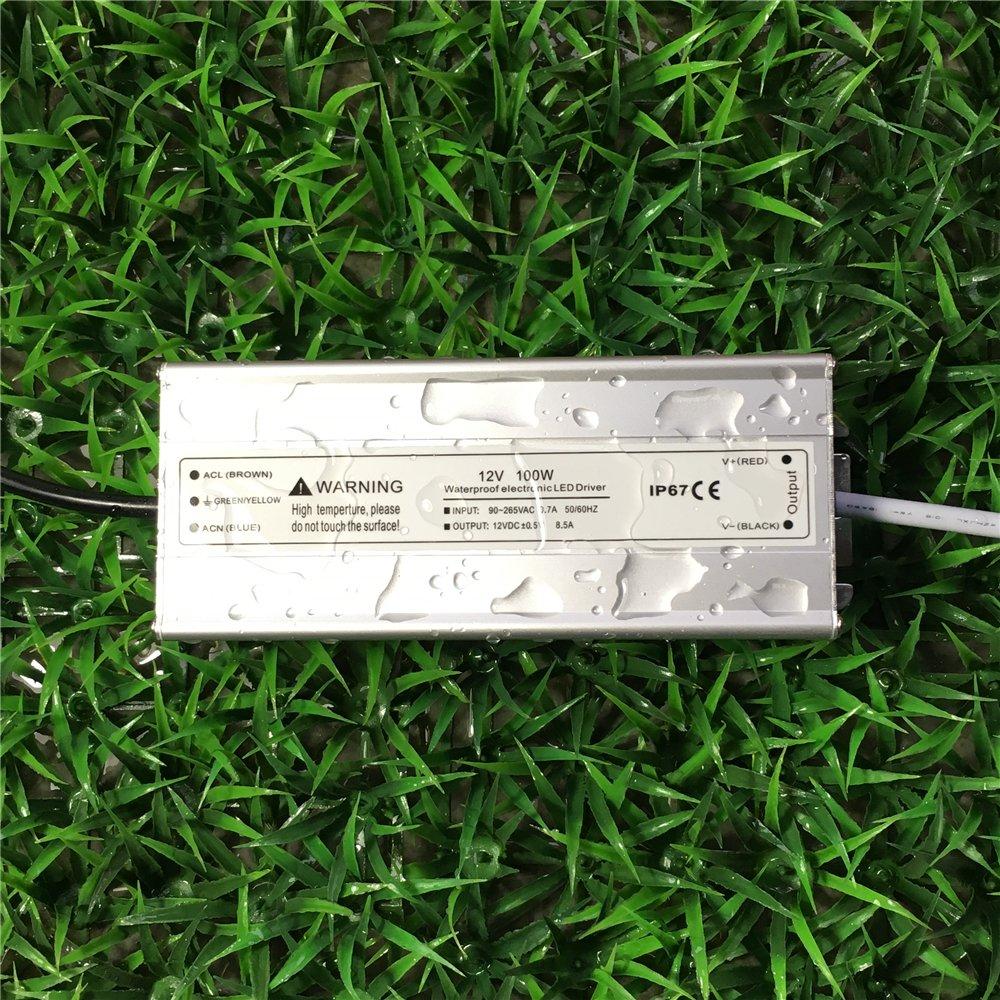 Wasserdichtes IP67-LED-Netzteil, 110 V, 220 V AC auf 12 V DC, Treibertransformator, 3-poliger Stecker, 3,3 Fuß Kabel